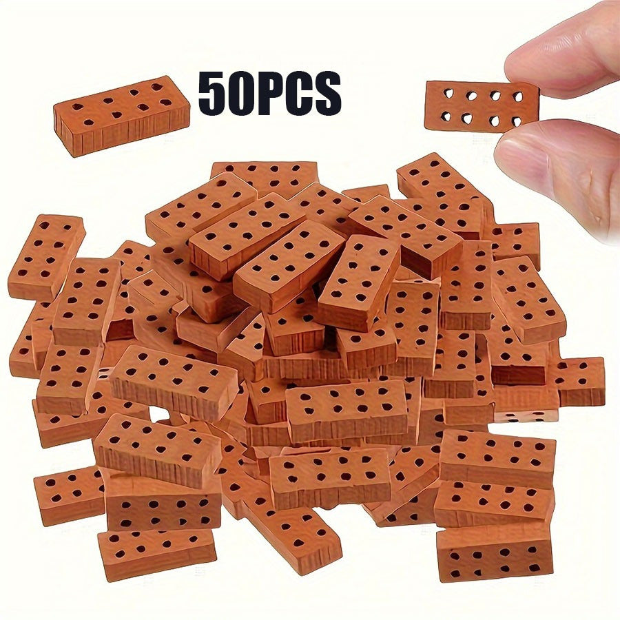50-100 Mini Clay Building Blocks 1/16 Bricks DIY Construction Models