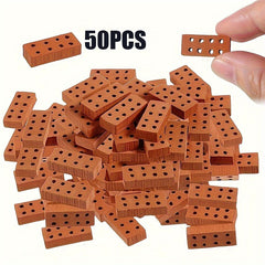 50-100 Mini Clay Building Blocks 1/16 Bricks DIY Construction Models