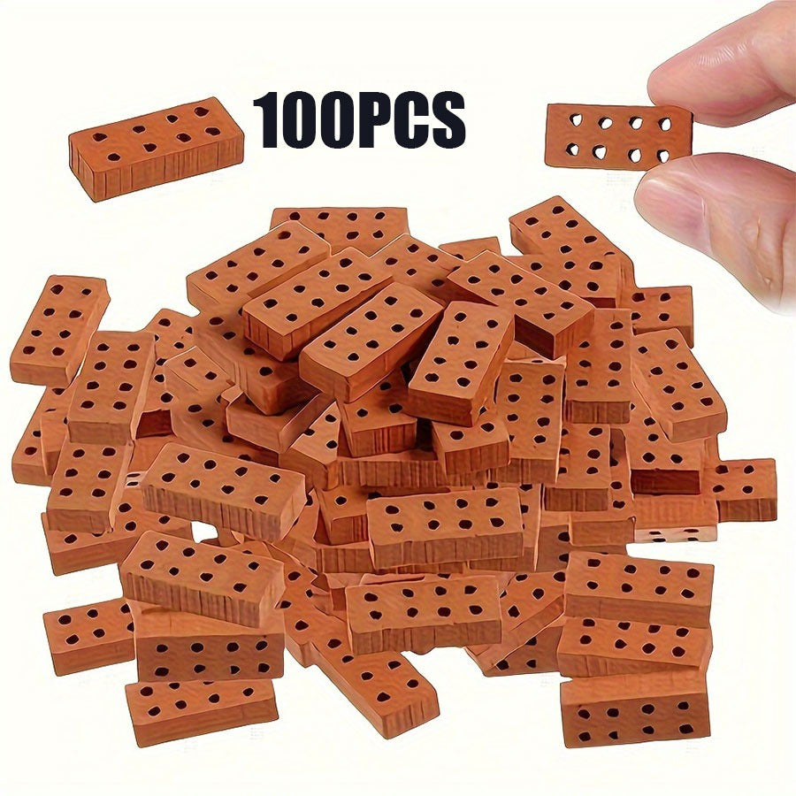 Mini Clay Building Blocks 100pcs 8 Hole Bricks DIY Mini Building Models Set