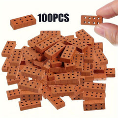 Mini Clay Building Blocks 100pcs 8 Hole Bricks DIY Mini Building Models Set