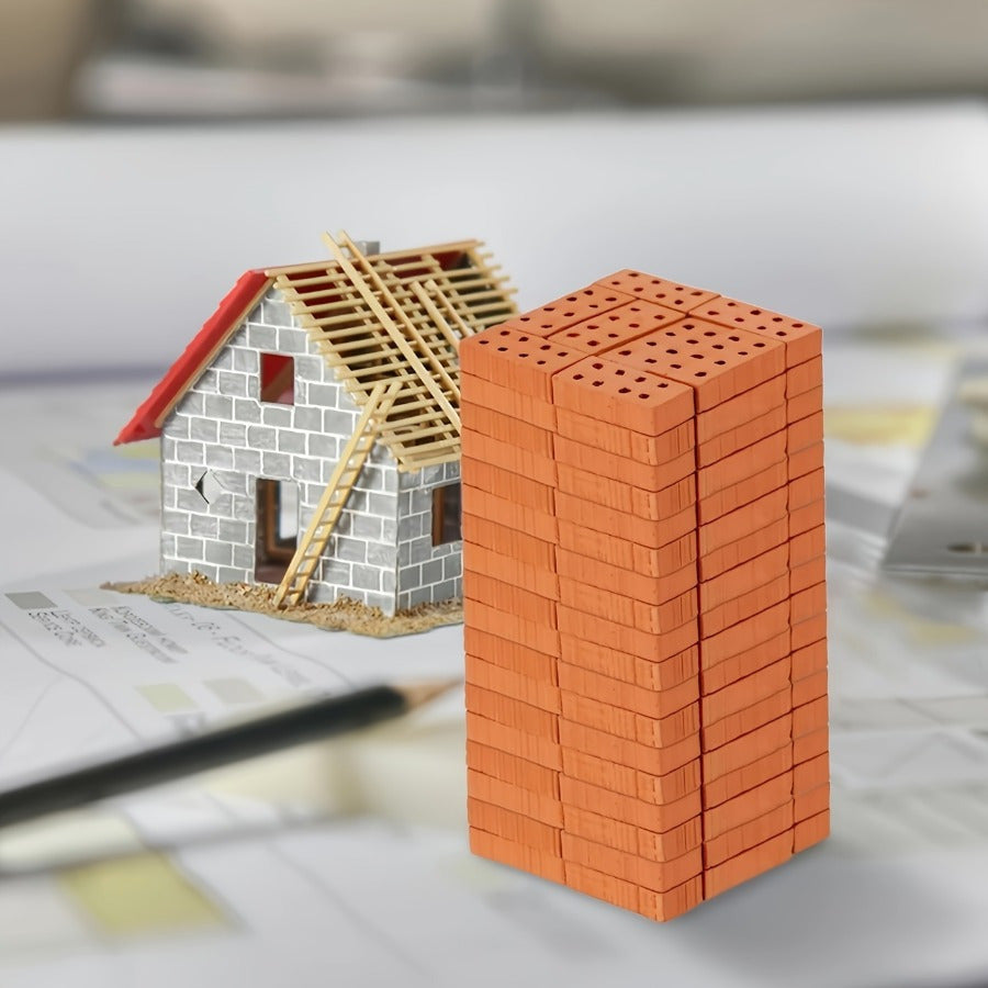 Mini Clay Building Blocks 100pcs 8 Hole Bricks DIY Mini Building Models Set