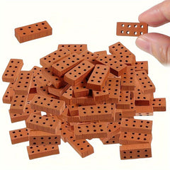50-100 Mini Clay Building Blocks 1/16 Bricks DIY Construction Models