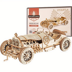 3D Wooden Mechanical Grand Prix Car Model Kit Puzzle For Adults