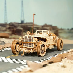 3D Wooden Mechanical Grand Prix Car Model Kit Puzzle For Adults