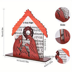 Wooden Nativity Scene Standing Decoration Holiday Room Desktop Ages 14+