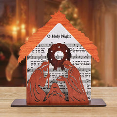 Wooden Nativity Scene Standing Decoration Holiday Room Desktop Ages 14+