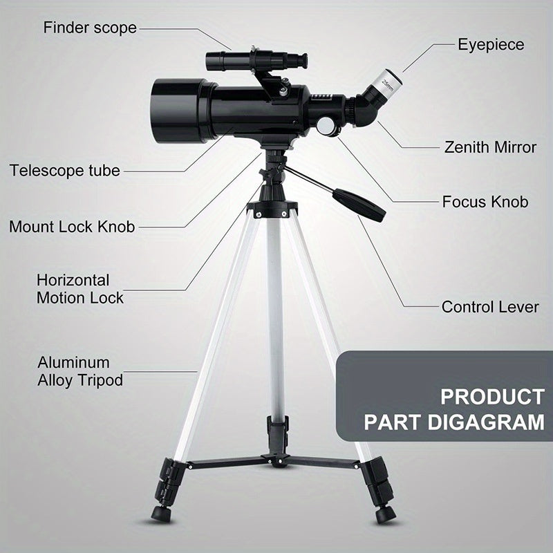 HD Astronomical Telescope 40070 Portable Deep Space Star Moon O