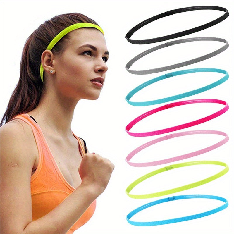4pcs Elastic Yoga & Running Headbands Breathable Sweatbands for Fitness