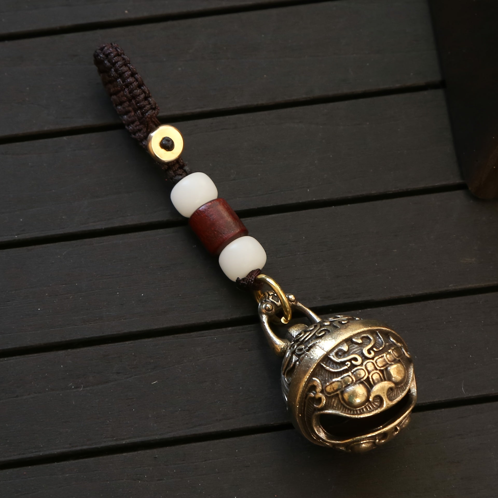 Brass Pixiu Bell Keychain Hollow Out Bell Lucky Decor