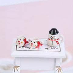1:12 Christmas Ceramics Cups & Pot Dollhouse Set