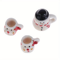 1:12 Christmas Ceramics Cups & Pot Dollhouse Set
