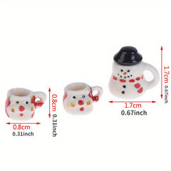 1:12 Christmas Ceramics Cups & Pot Dollhouse Set