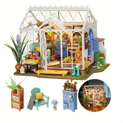 DIY Dollhouse Dreamy Garden Greenhouse Kit with Furniture & Garden