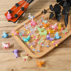 6pcs Glow in the Dark Resin Axolotl Figures for Aquarium & Garden