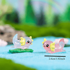 6pcs Glow in the Dark Resin Axolotl Figures for Aquarium & Garden