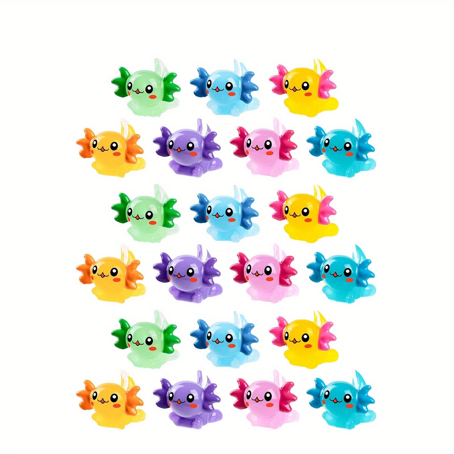 Axolotl Mini Figurines Set for DIY Crafts Dollhouse Decor 21pcs