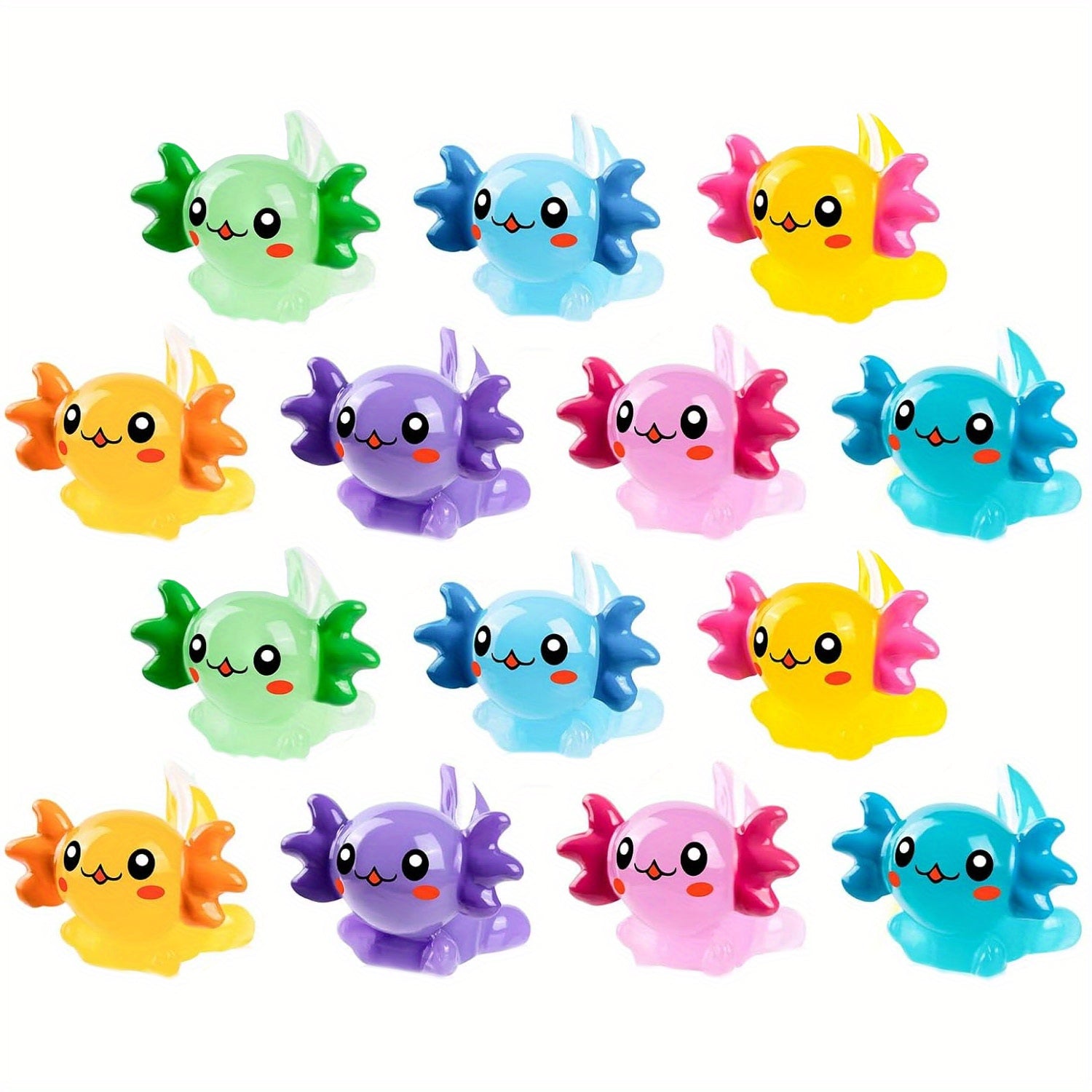 Axolotl Mini Figurines Set for DIY Crafts Dollhouse Decor 21pcs