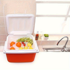 Portable Insulated Cooler Box with Lid and Handle Leakproof Fabric