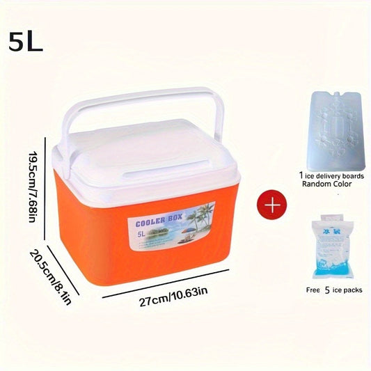 Portable Insulated Cooler Box with Lid and Handle Leakproof Fabric