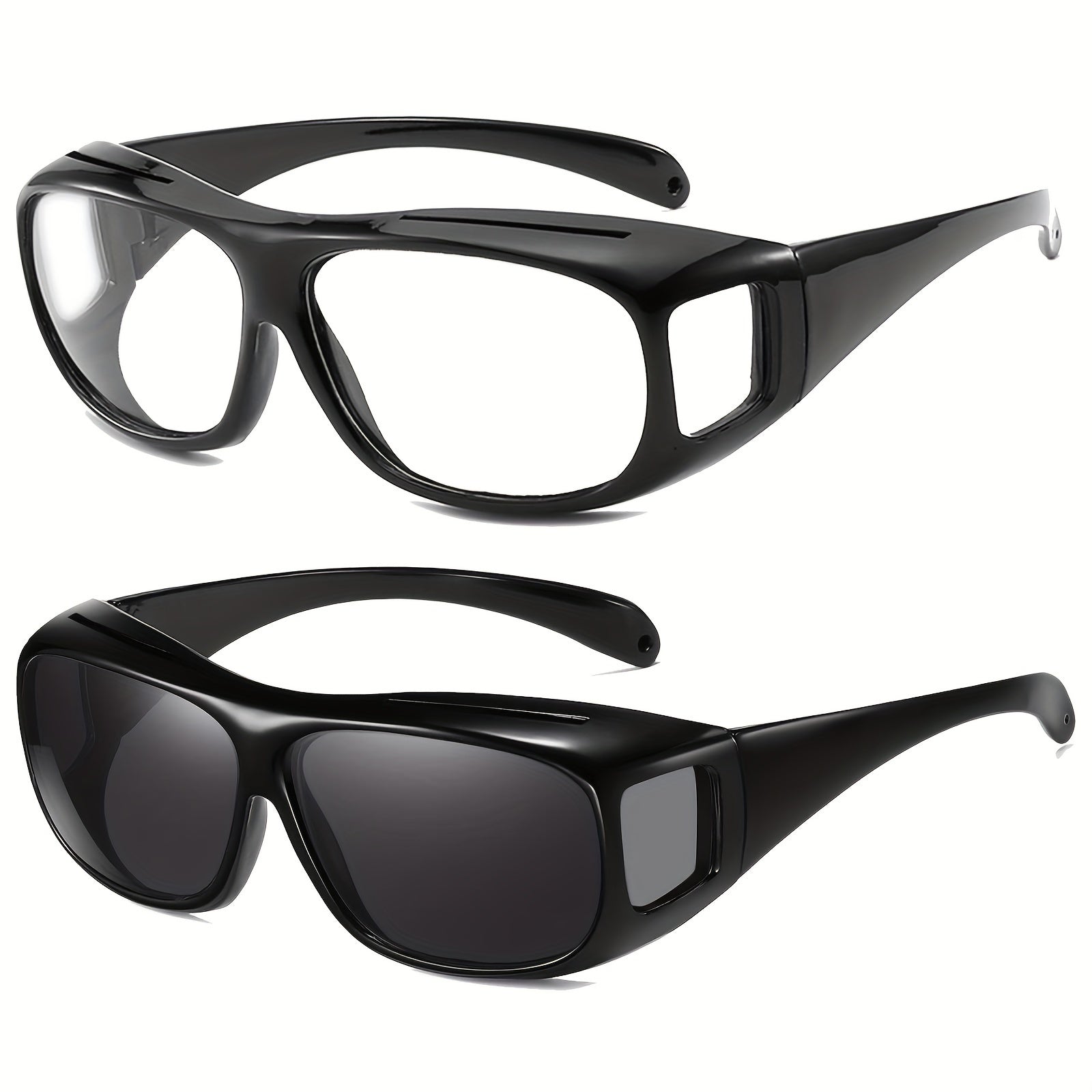 Night Vision Glasses Over Prescription Glasses Wrap Around Sunglasses