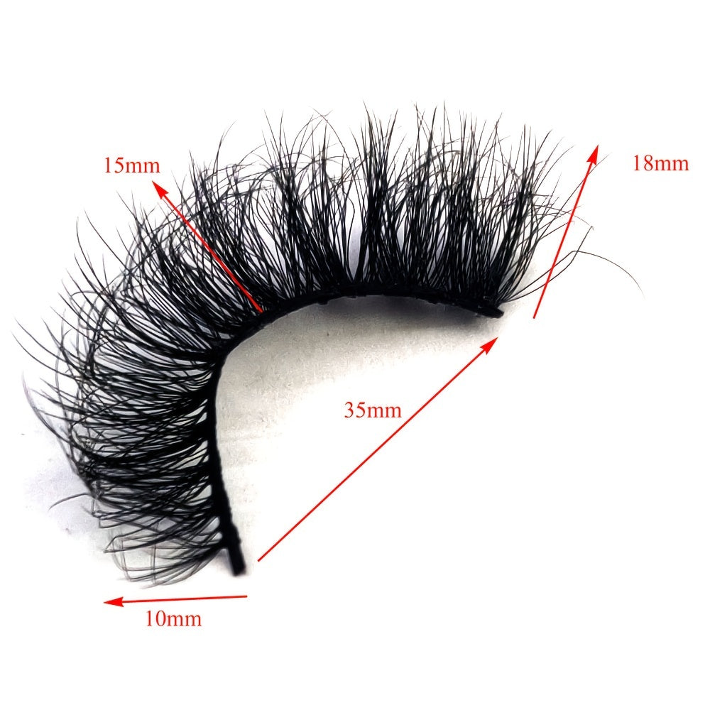 10 Pairs 3D Mink Natural False Lashes Soft Cross Wispy Eyelash Extension