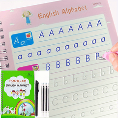 Reusable Writing Practice Book with Pen for ABCs and 123s