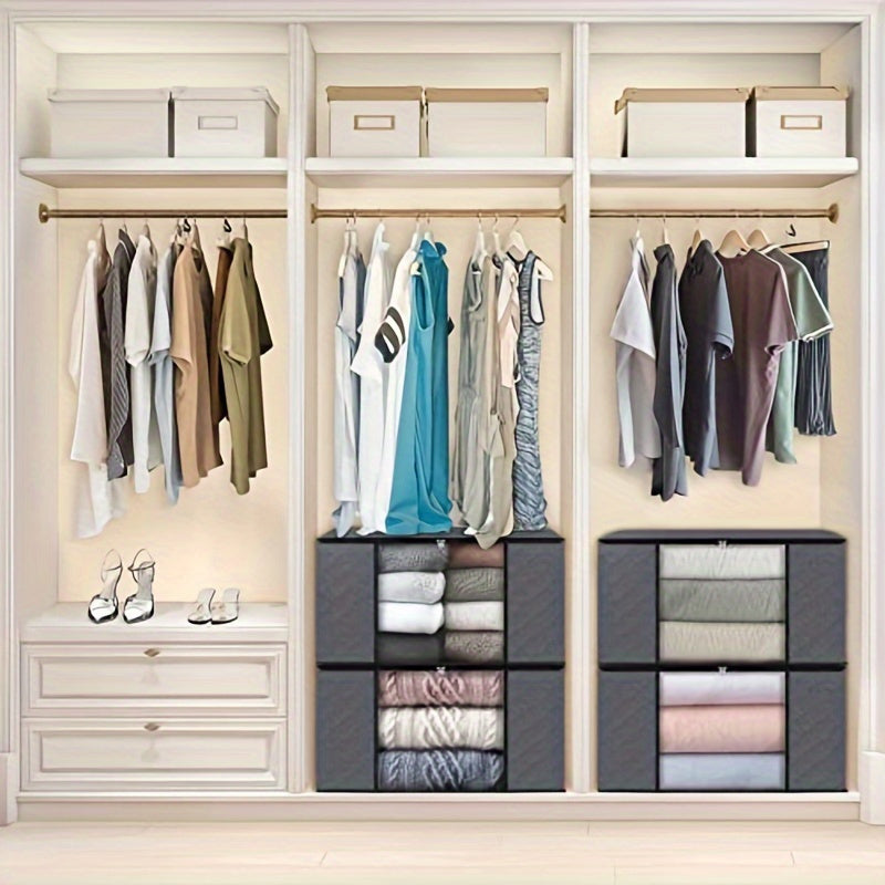 3pcs Large Foldable Fabric Storage Bins for Clothes Blankets & More