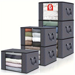 3pcs Large Foldable Fabric Storage Bins for Clothes Blankets & More