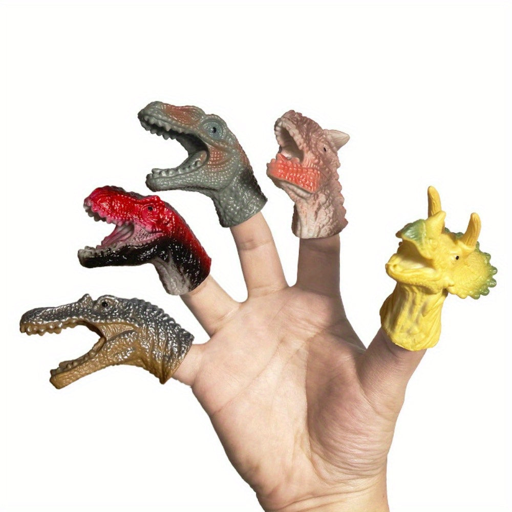 5pcs Dinosaur Finger Puppet Set Tyrannosaurus Rex Toys for Parties and Holidays