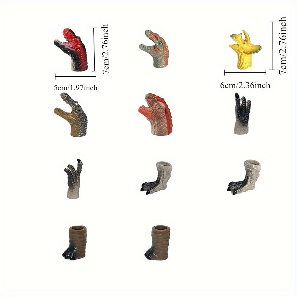 5pcs Dinosaur Finger Puppet Set Tyrannosaurus Rex Toys for Parties and Holidays