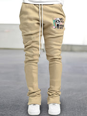 Skull In Love Print Flared Trousers Men s Casual Stretch Joggers