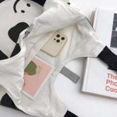 Cow Print Shoulder Canvas Shopping Bag