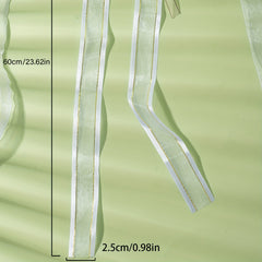 Mesh Bow Streamer Wristband Resin Flower Faux Pearl Crystal