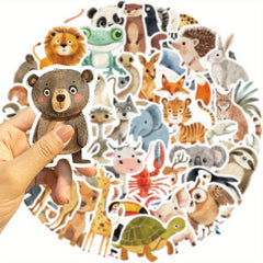 50pcs Animal Vinyl Stickers Colorful Doodle Decals for Laptop Suitcase Guitar
