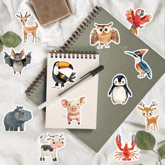 50pcs Animal Vinyl Stickers Colorful Doodle Decals for Laptop Suitcase Guitar
