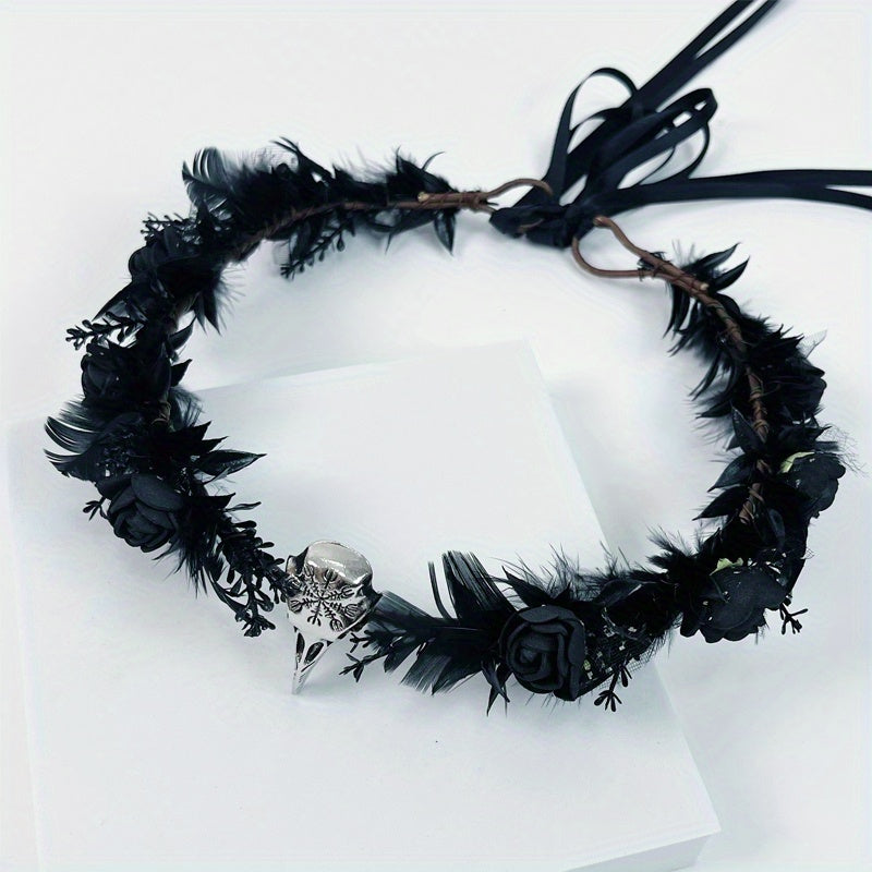 Floral Feather Fairy Crown with Charms - Halloween Costume