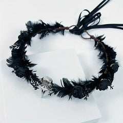 Floral Feather Fairy Crown with Charms - Halloween Costume