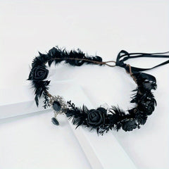 Floral Feather Fairy Crown with Charms - Halloween Costume