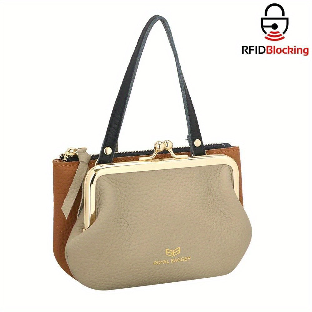 Royal Bagger RFID Coin Purse Women Leather Handbag Clutch Wallet