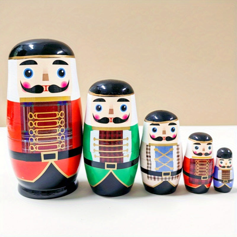 Wooden Doll Nutcracker Nesting Doll Unique Home Decoration