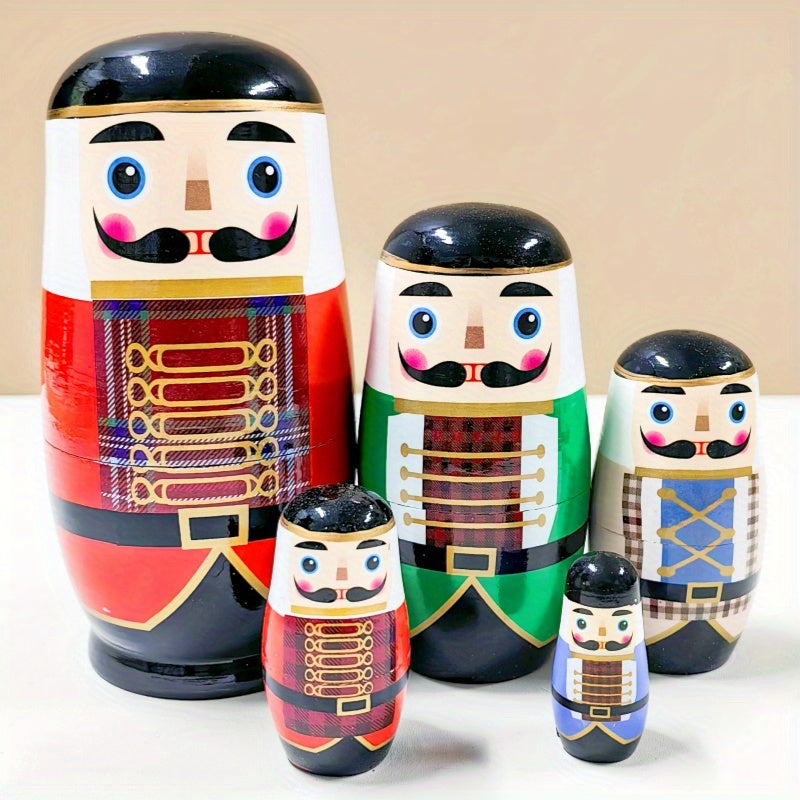 Wooden Doll Nutcracker Nesting Doll Unique Home Decoration