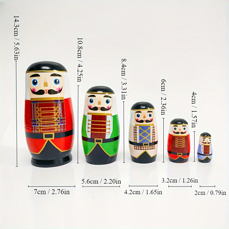 Wooden Doll Nutcracker Nesting Doll Unique Home Decoration