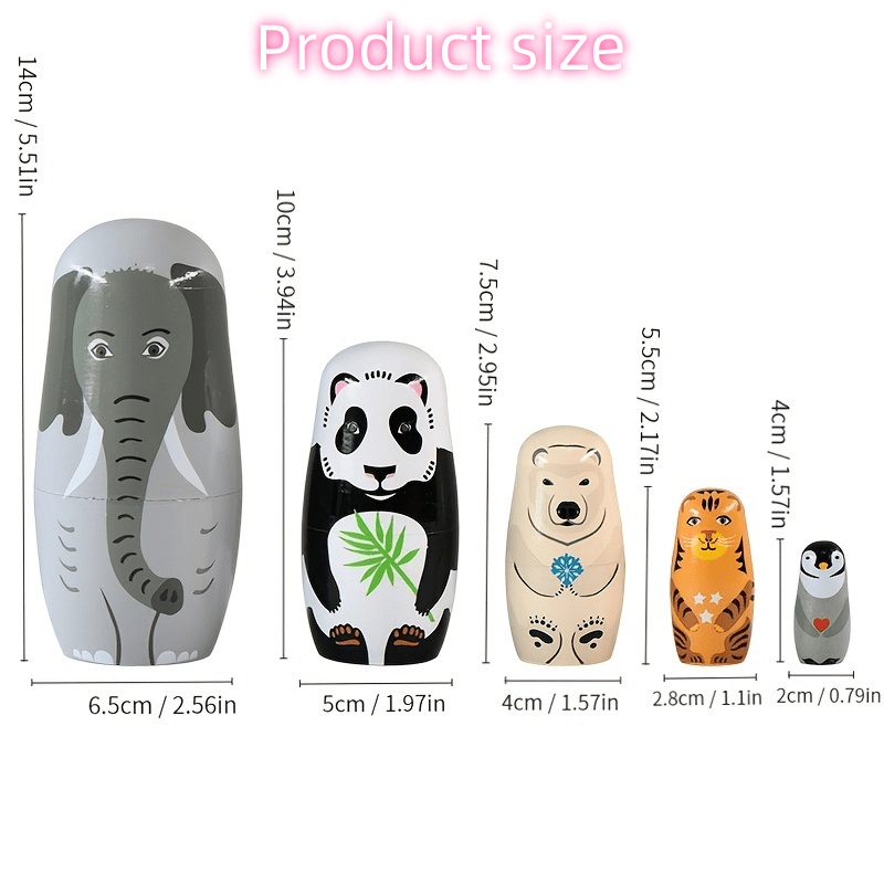 Wooden Elephant Pattern Doll Figurine Christmas Halloween Decoration