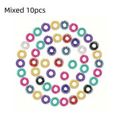 10pcs Colorful Acupressure Finger Massage Rings for Men & Women