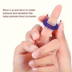 10pcs Colorful Acupressure Finger Massage Rings for Men & Women