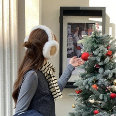 Fashionable Foldable Warm Ear Cover High Density Plush Women's Outdoor Ear Cover