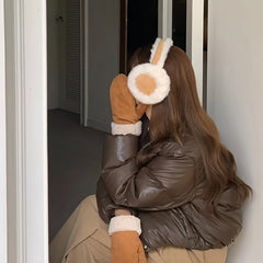 Fashionable Foldable Warm Ear Cover High Density Plush Women's Outdoor Ear Cover