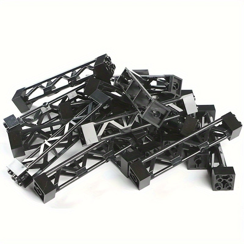 4pcs Military Train Car Pillar Support Girder ABS City Building Blocks Grey