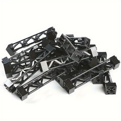 4pcs Military Train Car Pillar Support Girder ABS City Building Blocks Grey