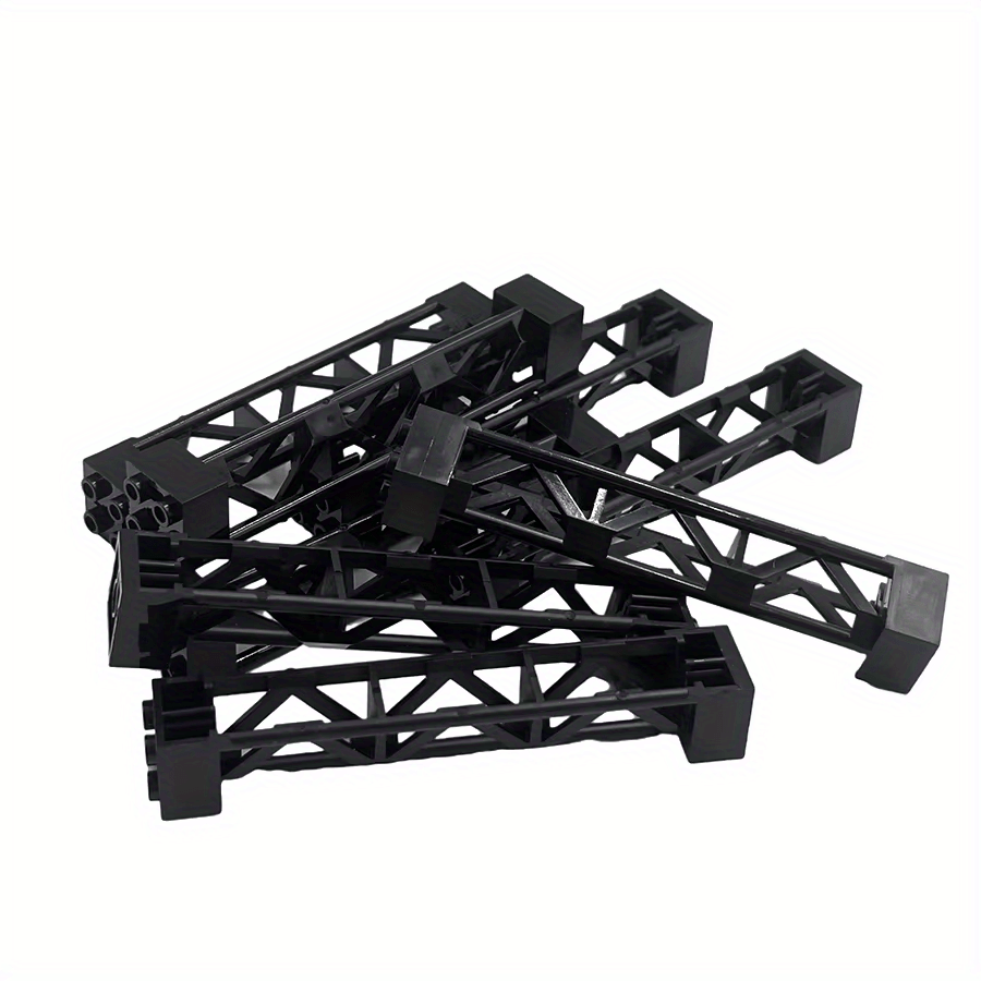 4pcs Military Train Car Pillar Support Girder ABS City Building Blocks Grey